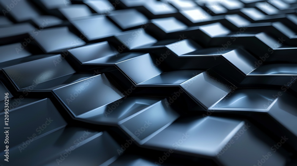 Fototapeta premium Abstract geometric background of black, shiny rectangular shapes.