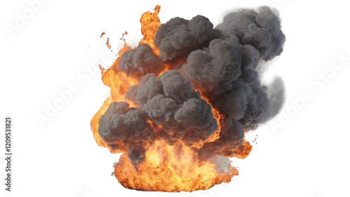 explosion with smoke