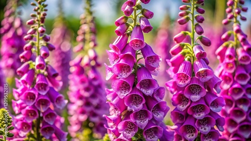 Aerial View of Purple South African Foxglove Flowers (Ceratotheca triloba) photo