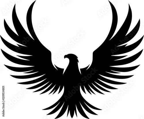 minimalist logo of eagle head vector flat design photo