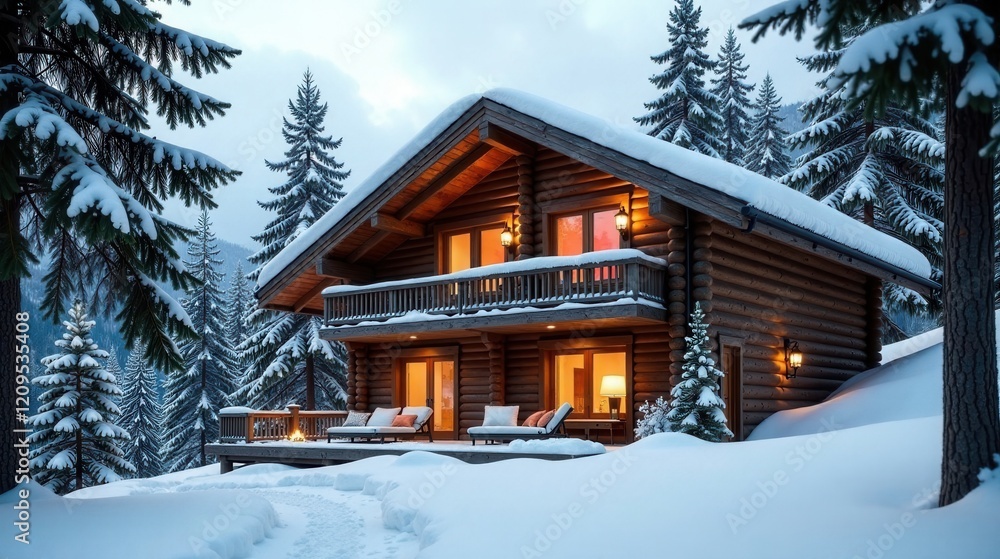 Cozy Log Cabin Retreat in a Snowy Winter Wonderland, Perfect for a Peaceful Getaway Cozy Log Cabin Retreat in a Snowy Winter Wonderland, Perfect for a Peaceful Getaway