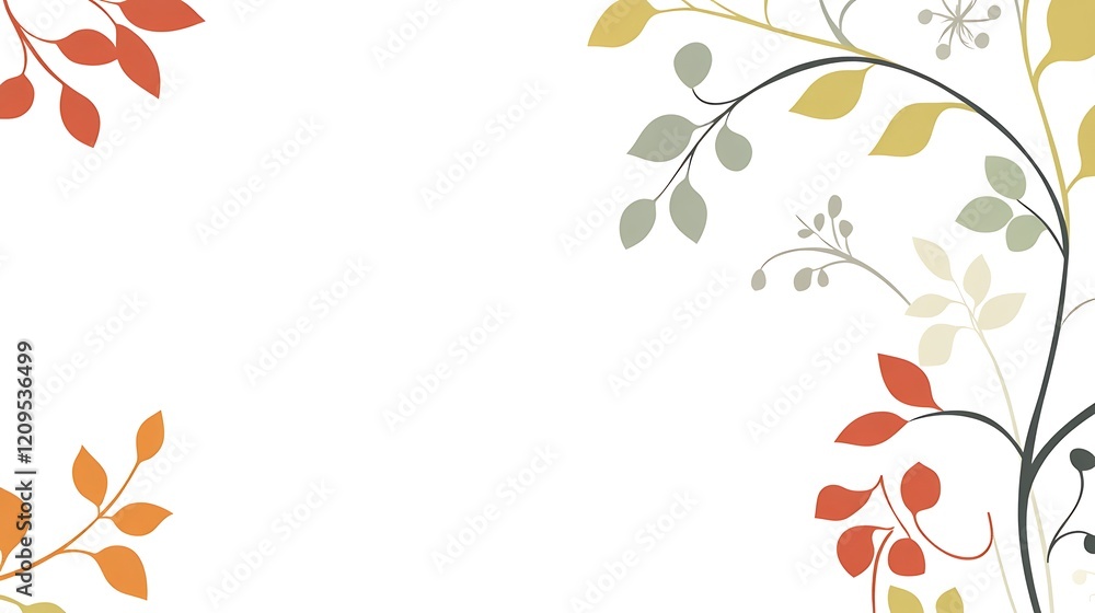 Autumnal Leaves and Branches Design Background Autumnal Leaves and Branches Design Background