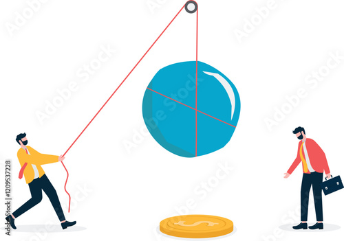 Social media illustration, business concept, web design

