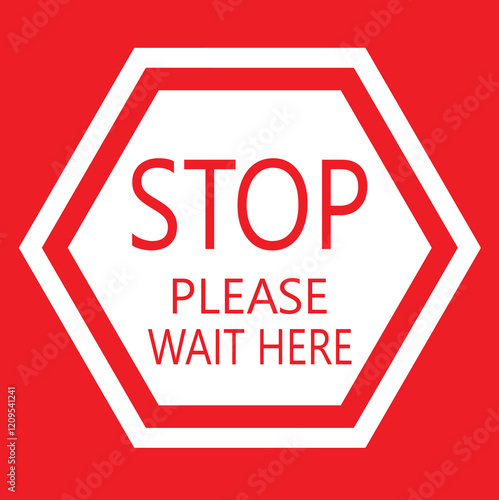  Stop Please wait here thank you vector icon