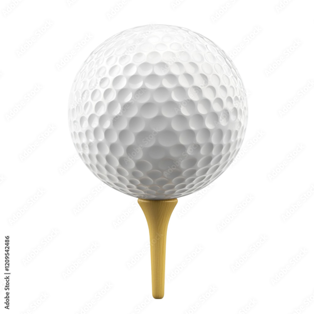 Golf ball on tee ready for swing sport game leisure recreation Golf ball on tee ready for swing sport game leisure recreation