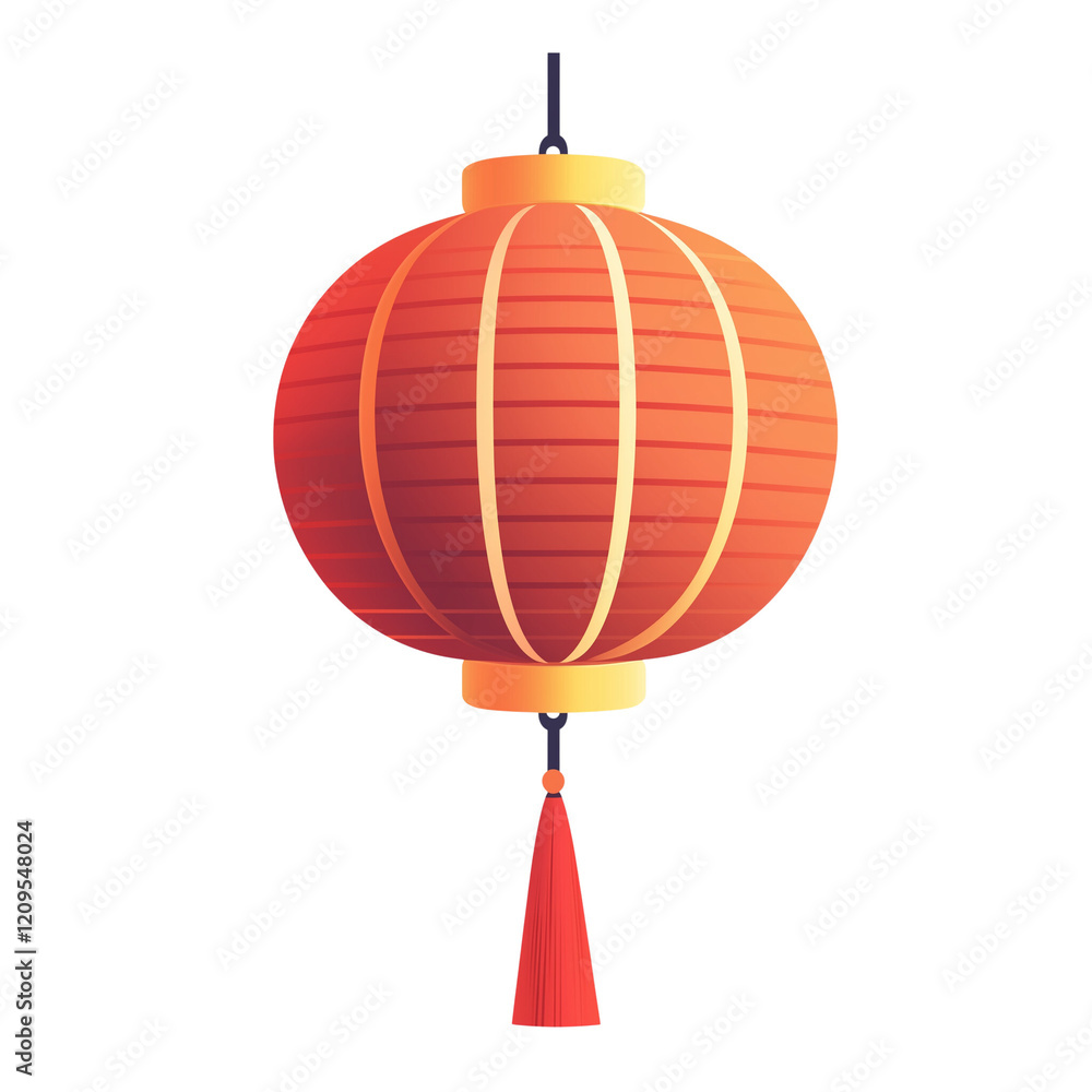 Obraz premium Festive Red Chinese Lantern Hanging Decoration Asian Culture New Year, Transparent Background, Ai Generative Images