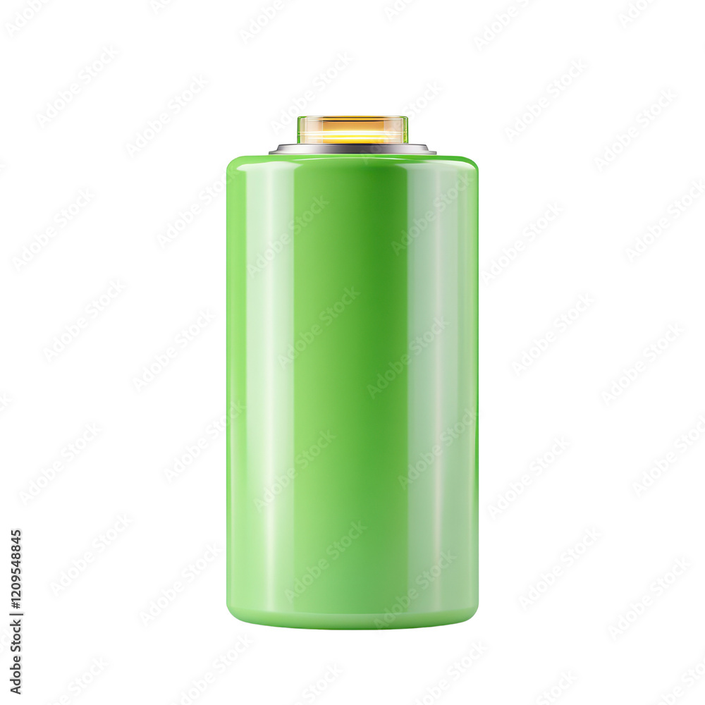 Green canister with yellow cap isolated on white background for storage and organization purposes. Green canister with yellow cap isolated on white background for storage and organization purposes.