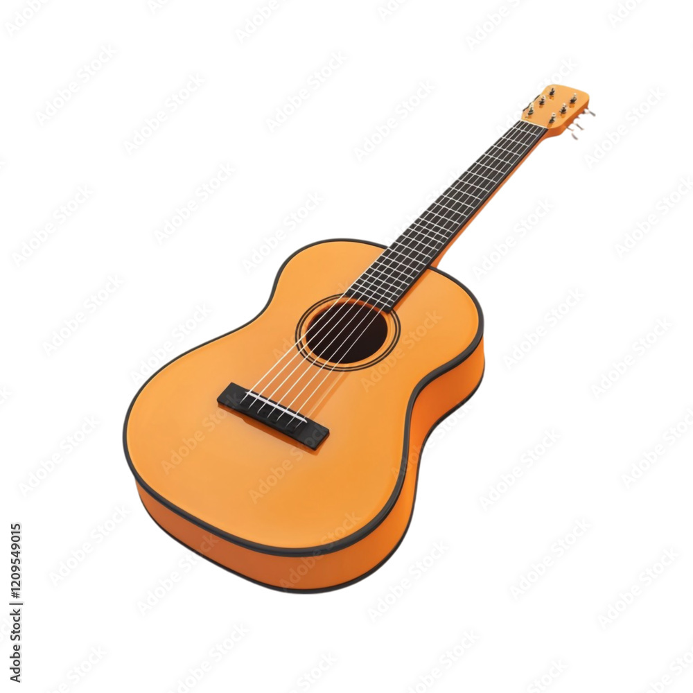 Fototapeta premium Acoustic Guitar Music Instrument Orange Wood Strings