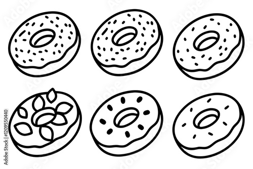 Donut Dreams Clean Line Art Set