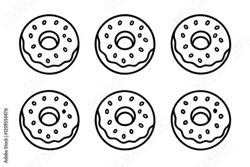 Donut Dreams Clean Line Art Set