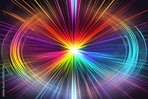 Rainbow corners of light Spectral burst Abstract