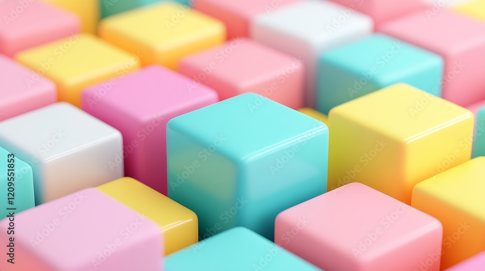 Colorful Geometric Shapes Abstract Background of Cubes in Pastel Shades for Creative Design and Illustration Colorful Geometric Shapes Abstract Background of Cubes in Pastel Shades for Creative Design and Illustration