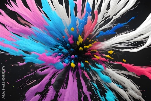 Color powder splash rainbow background