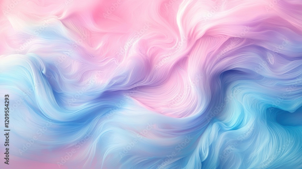 Obraz premium Abstract Pastel Swirls: A Dreamy Blend of Pink and Blue