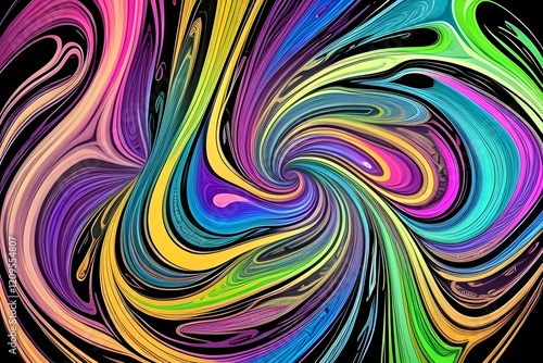 Abstract Color Gradient Swirl Shapes Set