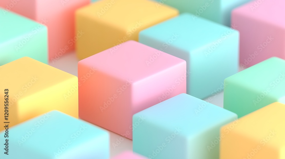Colorful Pastel Blocks Arrangement in Soft Tones with Smooth Surface and a Minimalist Background Design Colorful Pastel Blocks Arrangement in Soft Tones with Smooth Surface and a Minimalist Background Design