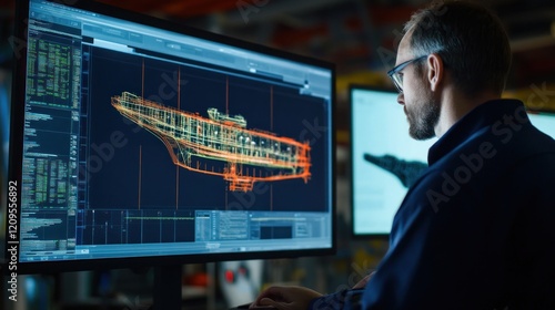 Obraz na płótnie Ship Design: A Naval Architect's Focus w salonie