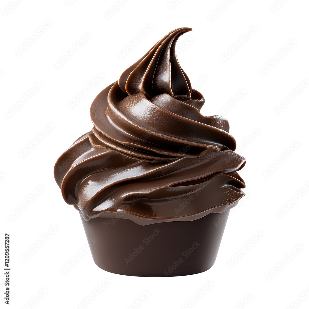 Cupcake with chocolate frosting and sprinkles on a white plate in a bright kitchen setting. Cupcake with chocolate frosting and sprinkles on a white plate in a bright kitchen setting.