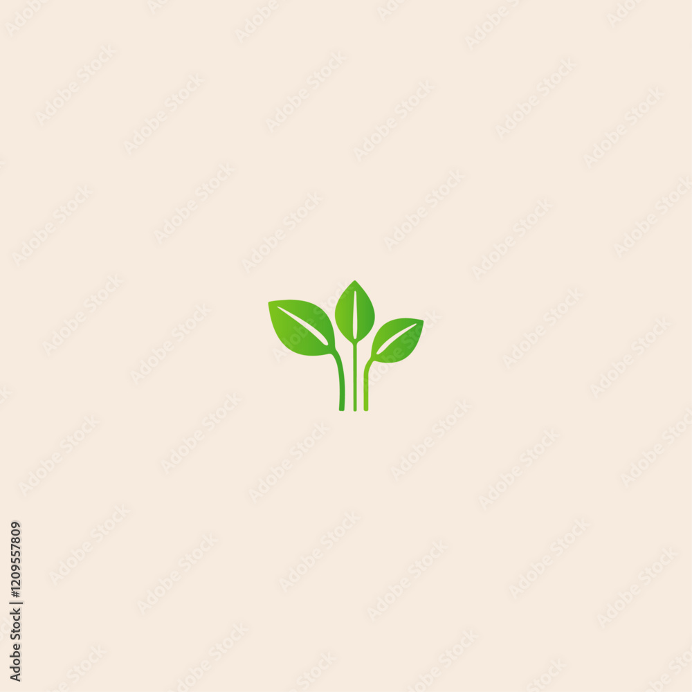 Obraz premium Eco green leaf icon flat vector design.