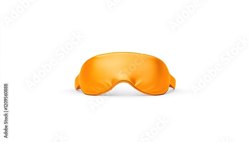 Bright orange sleep mask resting on a clean surface, ideal for relaxation and travel comfort photo