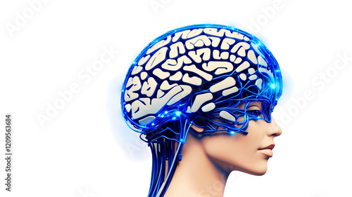 head with a brain inside