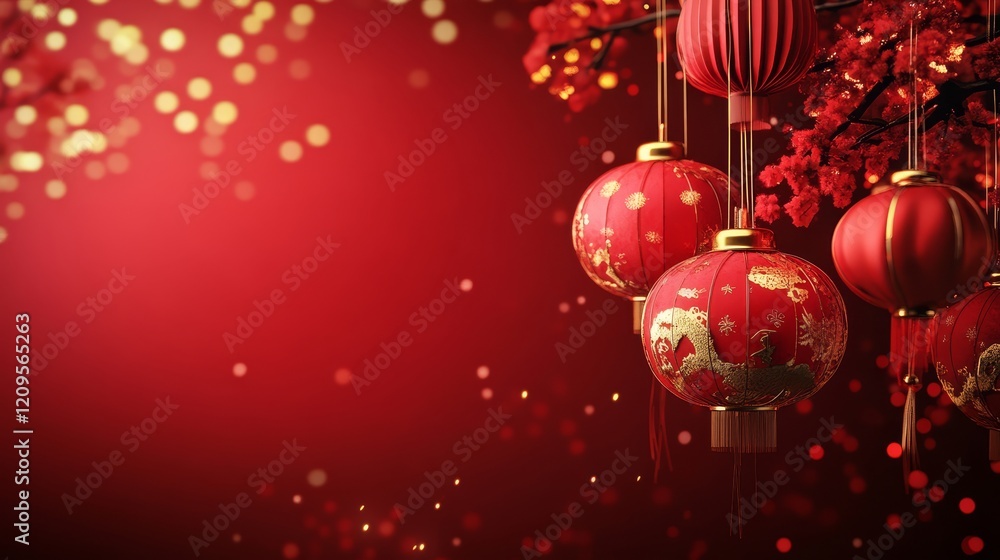 Fototapeta premium Chinese Lunar Year. Copyspace