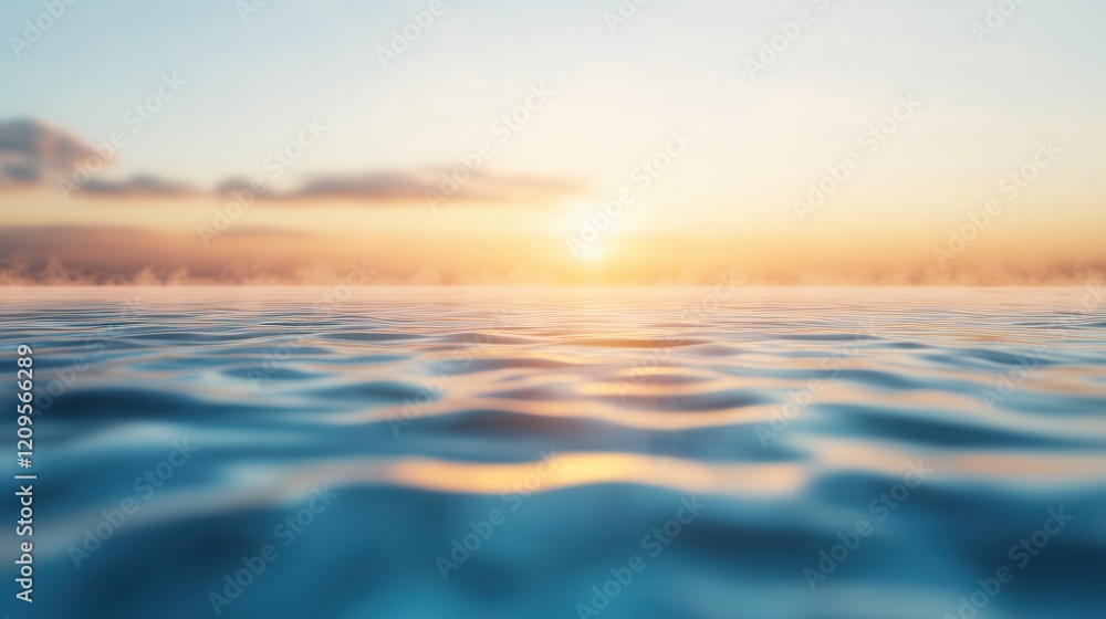 Fototapeta premium Hydrotherapy for beauty and wellness at the spa Sunset reflecting on calm ocean water surface.