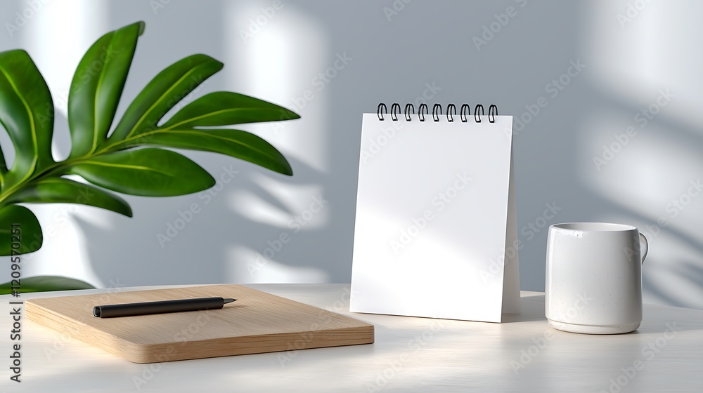 custom made wallpaper toronto digitalMinimalist Workspace with Blank Calendar and Natural Light