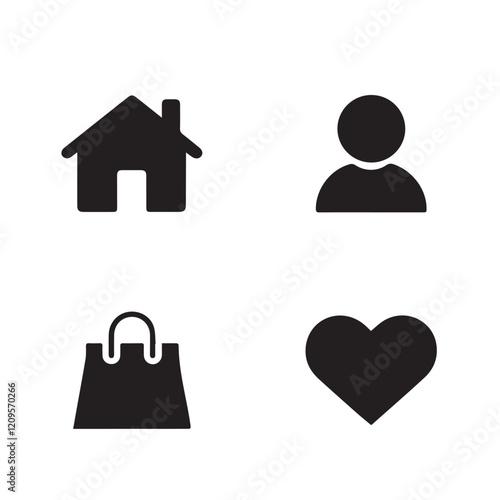 Business icon for company connection, home bag, man, love icon on white background

