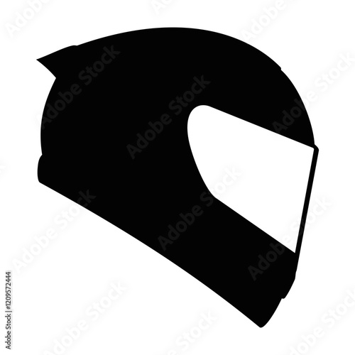 Motorcycle helmet silhouette. Vector image
