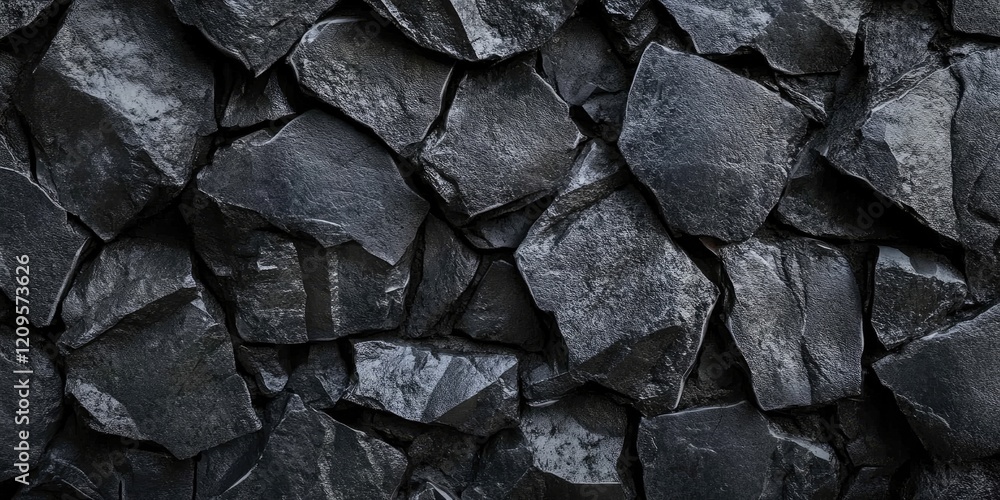 Textured dark stone backdrop with unevenly shaped black rocks filling the frame, ideal for backgrounds or natural themes in design projects. Textured dark stone backdrop with unevenly shaped black rocks filling the frame, ideal for backgrounds or natural themes in design projects.