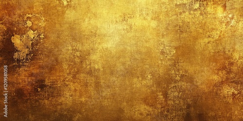 Golden textured grunge background with a warm golden hue featuring subtle darker patches and an uneven surface for a vintage feel. photo