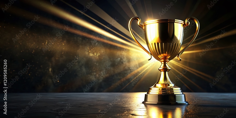 Night Photography: Glowing Award Trophy on Dark Background Night Photography: Glowing Award Trophy on Dark Background