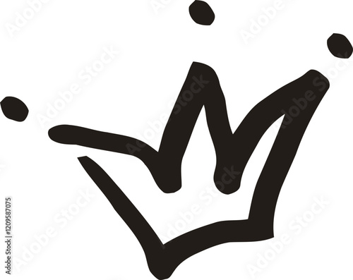 Hand-drawn playful crown illustration