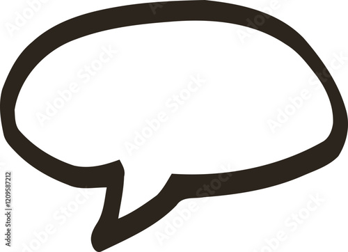 Hand-drawn speech bubble outline illustration