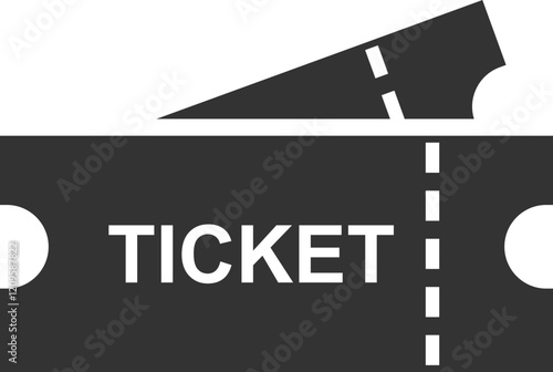 Black ticket icon with perforation
