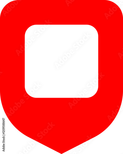 Red Map Marker Icon with Square Center