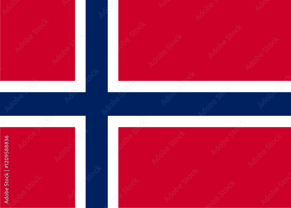 Obraz premium Norwegian National Flag with Cross Design