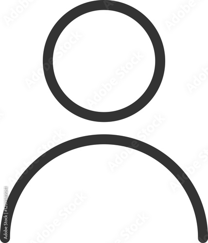 Single Person Outline Icon in Minimalist Style