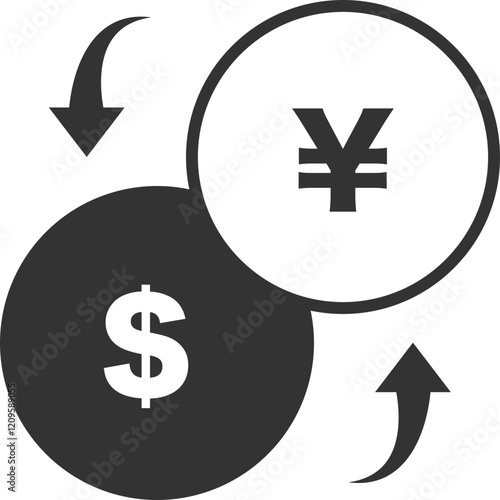 Currency Exchange Icon: Dollar to Yen