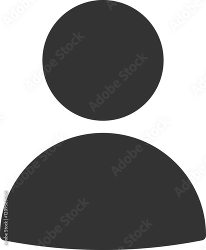 Single Person Icon in Black Silhouette