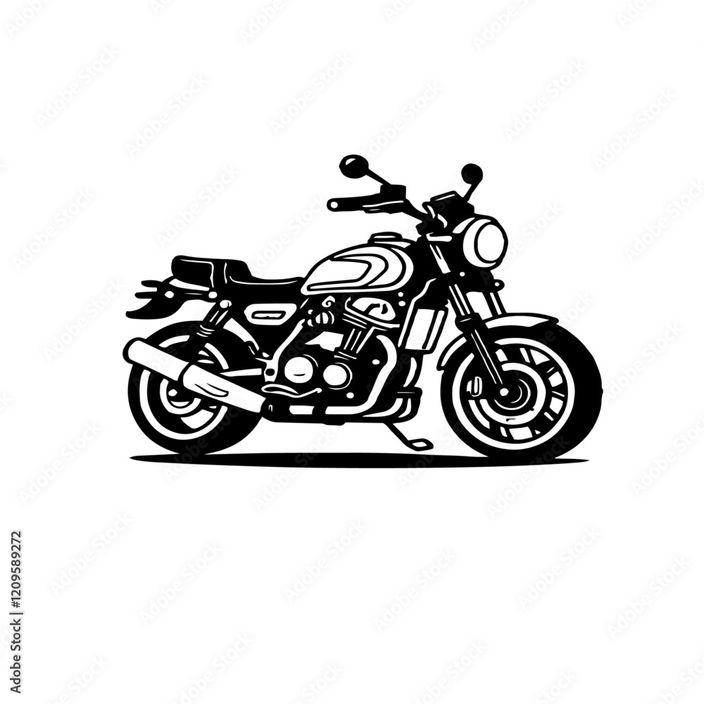 Obraz premium Motocross jumping illustration. Motor track logo design .vector of black and white jumping racer riding the motocross logo icon silhouette .