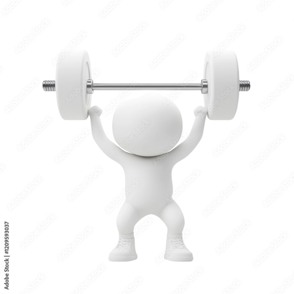 White Figure Lifting Weights Fitness Strength Exercise Workout Gym Training Power White Figure Lifting Weights Fitness Strength Exercise Workout Gym Training Power