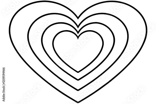 Elegant Layered Heart Line Art Collection