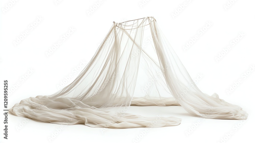 Delicate fabric draping elegantly on a white isolate background. Delicate fabric draping elegantly on a white isolate background.
