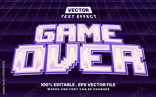 Purple game over  editable text effect