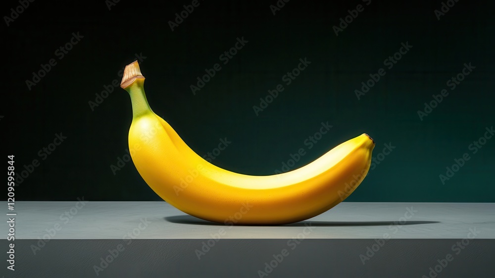 A peeled banana placed on a slate gray surface, with shadows accentuating its natural curves, 3D render, 3D render A peeled banana placed on a slate gray surface, with shadows accentuating its natural curves, 3D render, 3D render