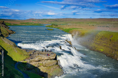 Gullfoss waterfall in the c...
