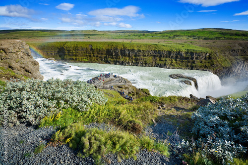 Gullfoss waterfall in the c...