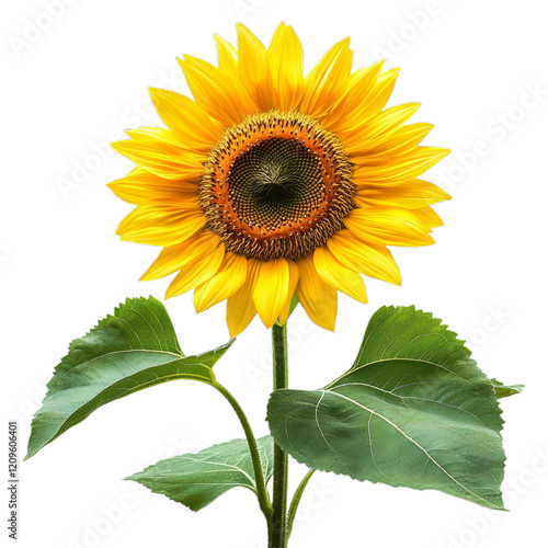 Beautiful sunflower flower. Flower isolated on a background. Single summer bright flower.